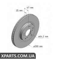 Гальмівний диск передній 300x25 ZIMMERMANN 280316620 (аналог HONDA 45251SEAE30 для HONDA Accord c 2003р)