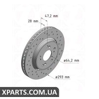 Гальмівний диск передній Zimmermann 280317552 (аналог HONDA 45251SWWG01 для HONDA CR-V c 2007р 293)