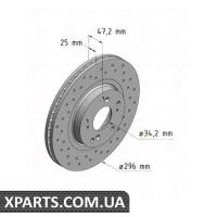 Гальмівний диск 296x25 ZIMMERMANN 280317652 (аналог HONDA 45251TL1G00 для HONDA ACCORD)