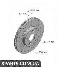 Гальмівний диск 296x25 ZIMMERMANN 280317652 (аналог HONDA 45251TL1G00 для HONDA ACCORD)