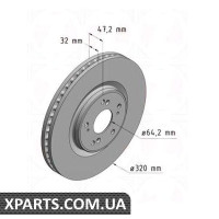 Гальмівний диск передній 320x32 ZIMMERMANN 280317820 (аналог HONDA 45251TL0G50 для HONDA ACCORD 2.4 08-)