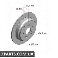 Гальмівний диск 302x10 Zimmermann 280318220 (аналог HONDA 42510SWWG01 для HONDA CR-V III)