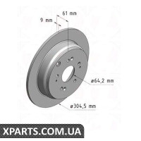 Гальмівний диск 305x9 ZIMMERMANN 280318520 (аналог HONDA 42510SCAE50 для HONDA CR-V II)