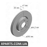 Гальмівний диск передній ZIMMERMANN 280318920 (аналог HONDA 45251TV2E00 для HONDA CIVIK)