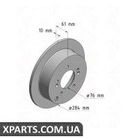 Гальмівний диск Zimmermann 285351220 (аналог HYUNDAI 584112Y300 для HYUNDAI, KIA SANTA FE 00-06)