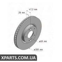 Диск гальмівний 300x28 ZIMMERMANN 285351320 (аналог HYUNDAI 517122L500 для HYUNDAI, KIA I30)