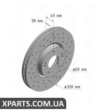 Тормозной диск   ZIMMERMANN 285351652 (аналог HYUNDAI 517122B700 для  HYUNDAI, KIA SANTA FE II)