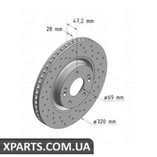 Гальмівний диск ZIMMERMANN 285351952 (аналог HYUNDAI 517122T000 для HYUNDAI, KIA I40)