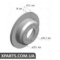 Гальмівний диск ZIMMERMANN 285352320 (аналог HYUNDAI 584114H300 для HYUNDAI, KIA H1)