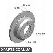 Гальмівний диск ZIMMERMANN 285352320 (аналог HYUNDAI 584114H300 для HYUNDAI, KIA H1)