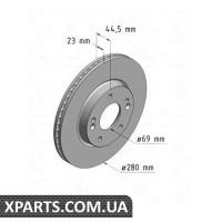 Гальмівний диск 280x23 ZIMMERMANN 285352720 (аналог HYUNDAI 517122V000)