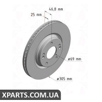 Гальмівний диск Zimmermann 285353120 (аналог HYUNDAI 51712C1000 для HYUNDAI, KIA TUCSON)