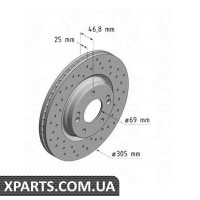 Гальмівний диск ZIMMERMANN 285353152 (аналог HYUNDAI 51712C1000 для HYUNDAI, KIA TUCSON)