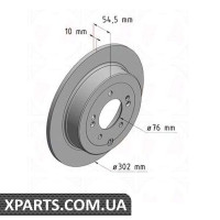 Гальмівний диск 302x10 ZIMMERMANN 285353220 (аналог HYUNDAI 58411D3000 для HYUNDAI, KIA TUCSON)