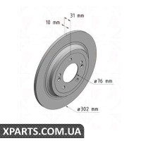 Гальмівний диск ZIMMERMANN 285353320 (аналог HYUNDAI 58411D3700 для HYUNDAI, KIA TUCSON)