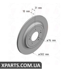 Тормозной диск   ZIMMERMANN 285353320 (аналог HYUNDAI 58411D3700 для  HYUNDAI, KIA TUCSON)