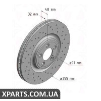 Гальмівний диск 355x32 ZIMMERMANN 290226452 (аналог JAGUAR C2C25337 для JAGUAR XF)