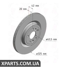 Тормозной диск   ZIMMERMANN 290227120 (аналог JAGUAR T4A2061 для  JAGUAR XE)