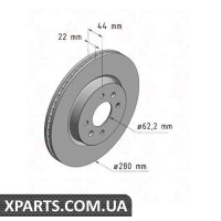 Гальмівний диск ZIMMERMANN 320380520 (аналог HYUNDAI 51712C8500 для HYUNDAI, KIA RIO III)