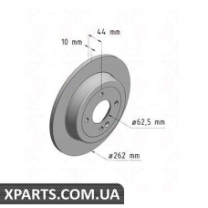 Гальмівний диск Coat Z 262x10 ZIMMERMANN 320381020 (аналог HYUNDAI 584110U300)