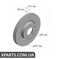 Гальмівний диск 297x28 ZIMMERMANN 370305020 (аналог MAZDA GHP933251A)