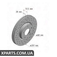 Гальмівний диск 297x28 ZIMMERMANN 370305052 (аналог MAZDA GHP933251A для MAZDA CX-5)