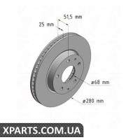 Гальмівний диск ZIMMERMANN 370305320 (аналог MAZDA B45A33251A для MAZDA 3)