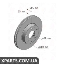 Тормозной диск   ZIMMERMANN 370305320 (аналог MAZDA B45A33251A для  MAZDA 3)