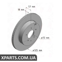 Гальмівний диск 325x18 ZIMMERMANN 370305920 (аналог MAZDA L23226251B для MAZDA CX-7)
