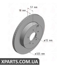 Тормозной диск 325x18  ZIMMERMANN 370305920 (аналог MAZDA L23226251B для  MAZDA CX-7)