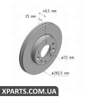 Гальмівний диск 283x25 ZIMMERMANN 370307420 (аналог MAZDA G26Y3325XA для MAZDA 6)