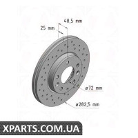 Гальмівний диск 283x25 ZIMMERMANN 370307452 (аналог MAZDA G26Y3325XA для MAZDA 6)