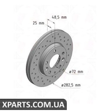 Тормозной диск 283x25  ZIMMERMANN 370307452 (аналог MAZDA G26Y3325XA для  MAZDA 6)