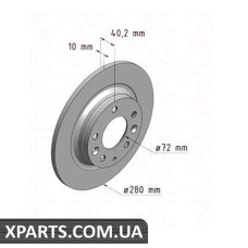Задній гальмівний диск 280x10 ZIMMERMANN 370307520 (аналог MAZDA GF3Y26251A для MAZDA 6 1.8I 16V 07-)