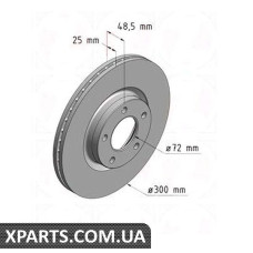 Гальмівний диск 300x25 ZIMMERMANN 370307720 (аналог MAZDA BP6Y3325XD для MAZDA 5)