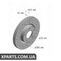 Гальмівний диск 300x25 ZIMMERMANN 370307752 (аналог MAZDA BP6Y3325XD для MAZDA 5)