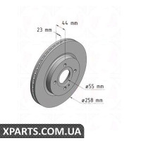 Гальмівний диск 258x23 ZIMMERMANN 370308120 (аналог MAZDA DF7133251 для MAZDA 2)