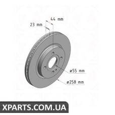 Тормозной диск 258x23  ZIMMERMANN 370308120 (аналог MAZDA DF7133251 для  MAZDA 2)