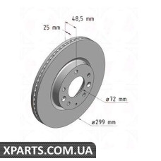 Гальмівний диск передній 299x25 ZIMMERMANN 370308320 (аналог MAZDA G33Y3325X для MAZDA 6 07- Coat Z)