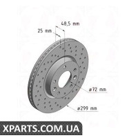 Гальмівний диск 299x25 ZIMMERMANN 370308352 (аналог MAZDA G33Y3325X для MAZDA 6)