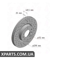 Тормозной диск 299x25  ZIMMERMANN 370308352 (аналог MAZDA G33Y3325X для  MAZDA 6)