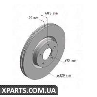 Гальмівний диск 320x25 ZIMMERMANN 370308420 (аналог MAZDA B37F3325XA для MAZDA 3)