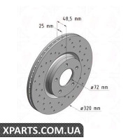 Гальмівний диск 320x25 ZIMMERMANN 370308452 (аналог MAZDA B37F3325XA для MAZDA 3)