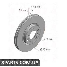 Тормозной диск Coat Z 296x28 ZIMMERMANN 370308720 (аналог MAZDA L2063325XA)