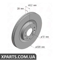 Гальмівний диск Coat Z 320x28 ZIMMERMANN 370308820 (аналог MAZDA EH143325XA)