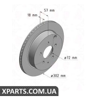 Диск гальмівний 302x18 ZIMMERMANN 370308920 (аналог MAZDA L20626251C для MAZDA CX-7)