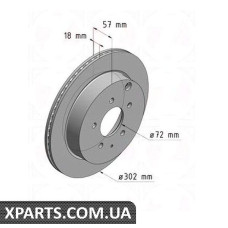 Диск гальмівний 302x18 ZIMMERMANN 370308920 (аналог MAZDA L20626251C для MAZDA CX-7)