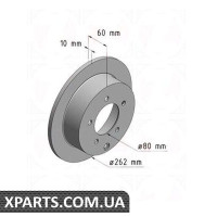 Гальмівний диск 262x10 ZIMMERMANN 380211020 (аналог MITSUBISHI MN116332 для MITSUBISHI LANCER)