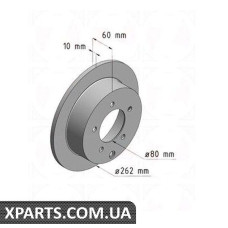 Тормозной диск 262x10  ZIMMERMANN 380211020 (аналог MITSUBISHI MN116332 для  MITSUBISHI LANCER)