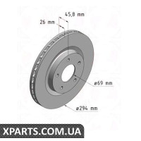 Гальмівний диск Zimmermann 380211120 (аналог CHRYSLER 5105514AA)